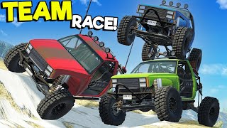 Team Racing with UPGRADED Off-Road Trucks in BeamNG Drive Mods Multiplayer!