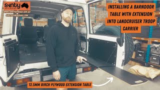 Landcruiser 76 Series Wagon and 78 Series Troopy Barndoor Table with Extension Installation