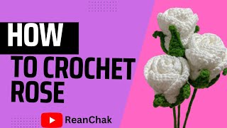 How to crochet rose pattern/ របៀបចាក់ផ្កាកុលាប