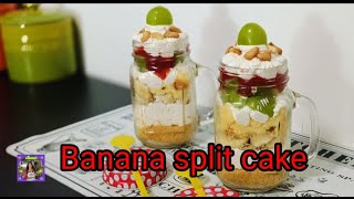 Banana Split Cake #บานานาสปลิตเค้ก ขนมหวานที่มีทั้งผลไม้ เค้กและครีม