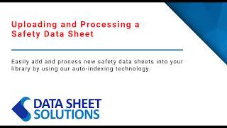Uploading and Processing a New SDS into your HazCom Library