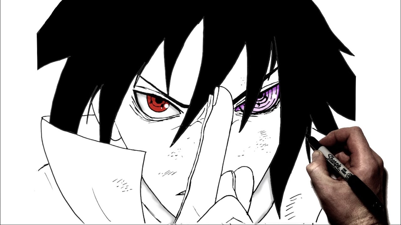 How To Draw Sasuke (Close Up) | Step By Step | Naruto - YouTube