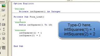 Visual Basic Programming Declaring Arrays Static Dynamic and Looping