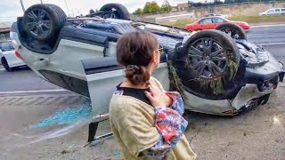 LADY PULLED FROM WRECKED CAR | BEST \u0026 WORST MOTO MOMENTS OF THE WEEK [Ep.#25]