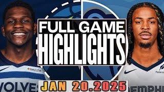 Minnesota Timberwolves Vs Memphis Grizzlies Full Game Highlights Jan 20,2025 NBA Season 2024-25