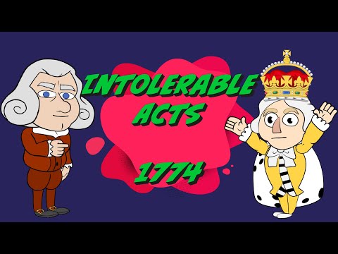 What were the 6 intolerable acts?