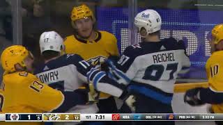 Tanner Jeannot Hits Ville Heinola, Scrum Ensues After