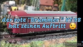 Modellbahn N # 507 der (Rote Brummer) VT 98 von Minitrix  hat seinen großen  Auftritt.