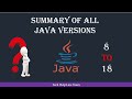 Features & Summary of All Java Versions 8 To 18 | Important Features & Differences | #java #versions