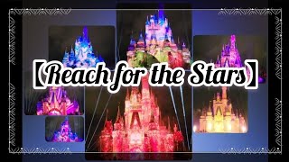 【Reach for the Stars】DPA鑑賞エリアから初めてのキャッスルショー‼風の影響で花火ないけどど迫力！！(゜ロ゜ノ)ノ