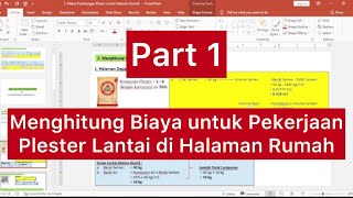 Estimator #20 (Part 1)- Menghitung Kebutuhan Biaya Pekerjaan Plester Lantai Halaman Rumah