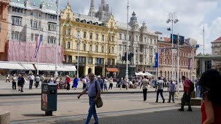 Zagreb City und Dolac Markt in Kroatien.