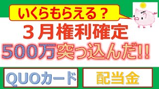 【３月権利確定】株主優待に５００万突っ込んだらいくらもらえる？？