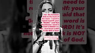 In FACT she’s in rebellion and leading you Kricksters into dangerous territory #kathrynkrick#grifter