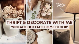 Thrift \u0026 Decorate With Me | High End Aesthetic Thrifts | Vintage Cottage Style Decor