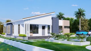 3 Bedroom Bungalow House | House Plan | exterior Interior Animation |11.9x13.4meters