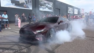 2018 Mustang GT Royal Crimson - EPIC Burnouts at carmeet!