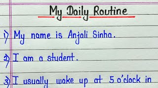 20 lines on my daily routine in english || My daily routine essay 20 lines