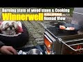 【Winnerwell Nomad View M-Size】Burning state of wood stove & Cooking