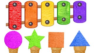 Best Learning Videos for Toddlers | Ep 8 - Learn Colors with Ice Cream Scoops with Xylophone