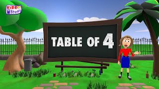 Table of 4 | Musical Table of Four | 4X1 = 4  | Learn Multiplication Table of 4 | Kiddo Study