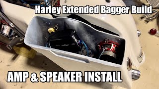 SKAR AMP \u0026 DS18 SPEAKER INSTALL - '06 Harley Extended Bagger