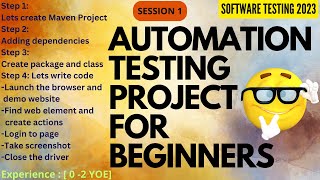 Session 1: Automation Testing Project for Beginners | Java + Selenium | Software Testing Zone