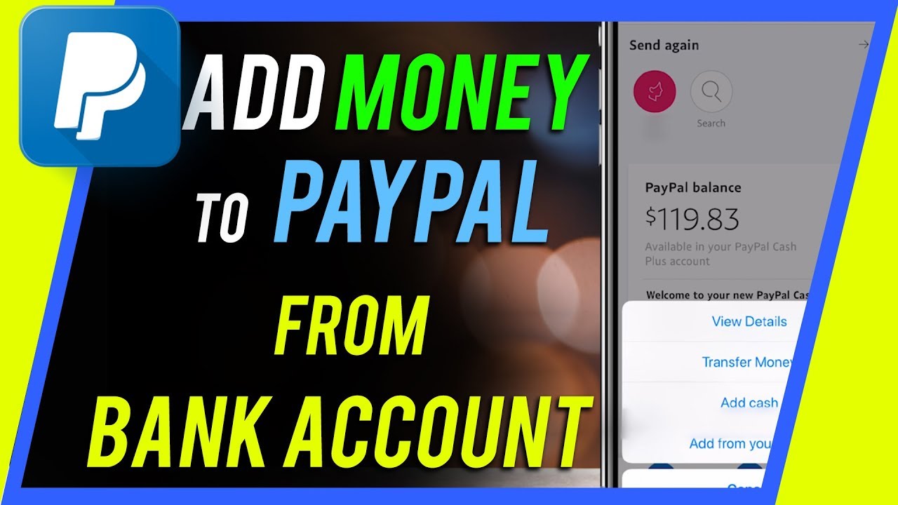 How To Add Money To PayPal From Bank Account - YouTube