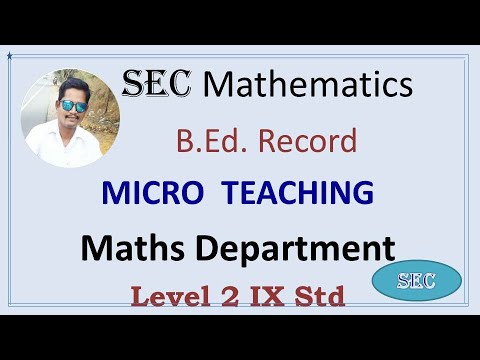 B.Ed Records -- Micro Teaching Record -- English (Maths Department ...