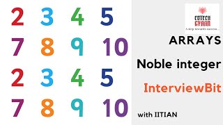 Noble integer | InterviewBit | Arrays | Interview prep. | IIT Kanpur