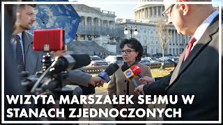 Waszyngton: Konferencja prasowa Marszałek Sejmu po spotkaniu z Przewodniczącą Izby Reprezentantów