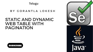 Selenium Java Tutorial 13: Static and Dynamic Web Table with Pagination in Selenium Java #telugu