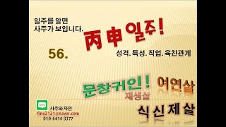 (일주를 알면 사주가 보입니다.) 56. 병신일주의 성격. 특성.  문창귀인, 여연살, 재생살. 식신제살