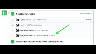 Checking code coverage on pull request