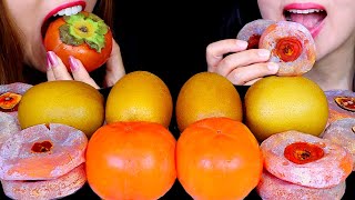 EATING GOLDEN KIWIS, FUYU PERSIMMONS, DRIED PERSIMMONS *FRESH + DRIED FRUIT MUKBANG* EATING SOUNDS