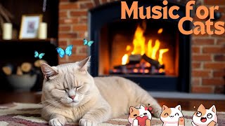 Relaxing Cat Music 🐈 Anxiety relief music for cats, Soothe your cat with Fireplace Sounds