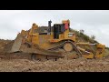 caterpillar cat d10t ripping hard ground