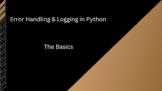 Error handling and logging in Python.