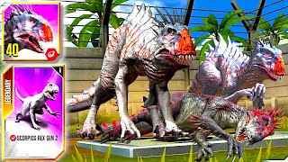 NEW HYBRID SCORPIOS REX GEN 2 UNLOCKED MAX LEVEL 40 FIRSTLOOK PVP BATTLES - Jurassic World The Game