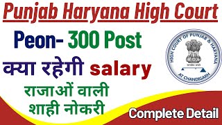 PUNJAB HARYANA HIGH COURT PEON VACANCY 2O24 | क्या रहेगी salary || राजाओं वाली शाही नोकरी