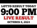 Lotto Result Today 9PM Draw October 6, 2024 PCSO LIVE Result