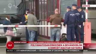 Folyamatosan érkeznek a bevándorlók a horvát-magyar határra - M1 Ma délután 2015-09-24