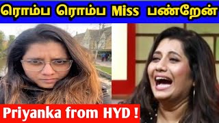 ரொம்ப miss பண்றேன் Priyanka Deshpande from hyderabad ❤️ vijay tv priyanka