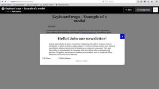 Keyboard traps: Example of a modal