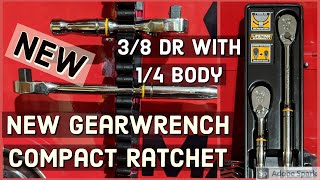 New Gearwrench Compact 90 Tooth 3/8 Ratchet with 1/4 Body. Must See!