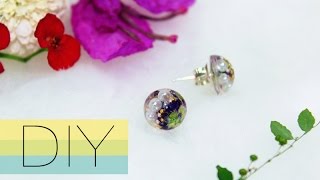 【UVレジン 押し花】UV膠 水中花耳環DIY How to make earrings