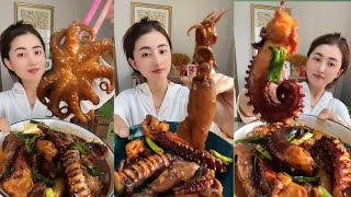 Seafood cooking squid food eating dinner yummy Chinese food [Ep34]