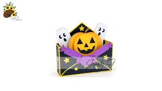 Jack O Lantern Envelope Box Card SVG Assembly Tutorial