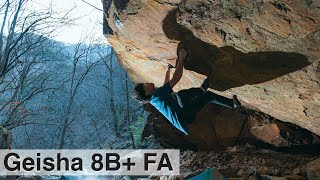 芸者(五段) 初登 / Geisha(V14/8B+) FA ボルダリング