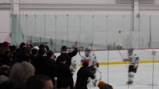 Max Maggipinto scores for Westfield High School hockey against Minnechaug